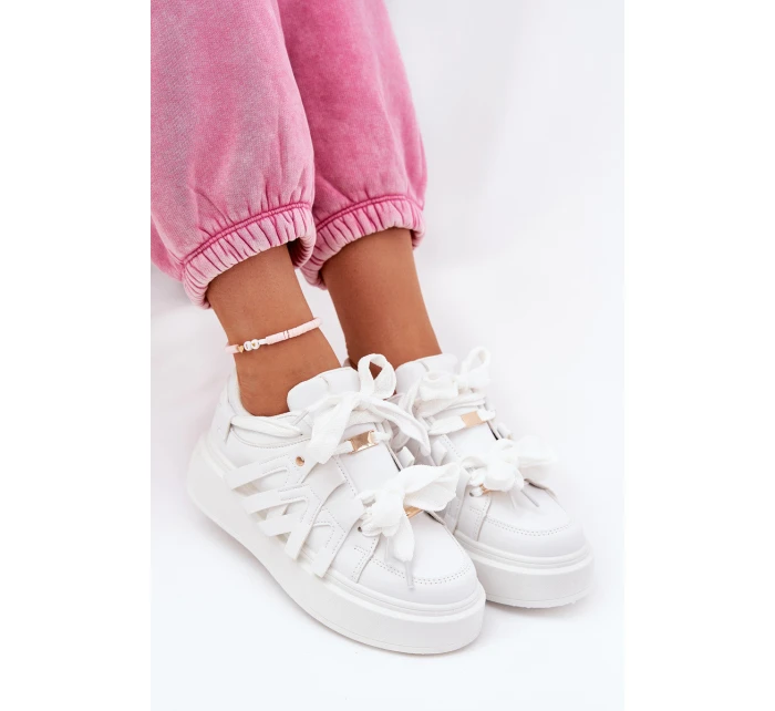 Eko Kožené Tenisky Na Platformě Bílé Penolle Eko Kožené Tenisky Na Platformě Bílé Penolle