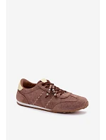 Dámské nízké tenisky s korálky Hnědé model 22095349 - Boto Dámské nízké tenisky s korálky Hnědé model 22095349 - Boto