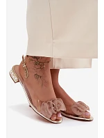 Dámské sandály průhledné s krystaly Zlaté D&A MR61-9002