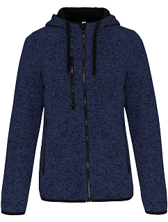 Kariban ProAct PA 366 Dámská pletená fleecová bunda s kapucí 20.P366 navy melange
