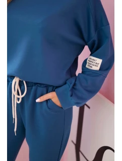 Komplet teplákové + kalhoty máslová látka denim