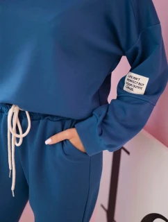 Komplet teplákové + kalhoty máslová látka denim