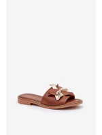 Pantofle S Dekorací Přírodní Kůže Zazoo 3574/Z Camel Pantofle S Dekorací Přírodní Kůže Zazoo 3574/Z Camel