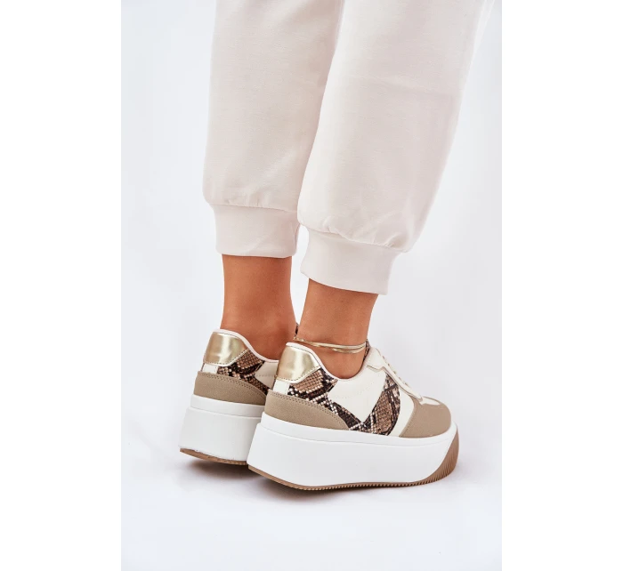 Dámské Tenisky Na Masivní Platformě Zvířecí Vzor Béžové Telanila Dámské Tenisky Na Masivní Platformě Zvířecí Vzor Béžové Telanila