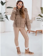 Dámská prošívaná zimní bunda s kapucí FashionStreet camel TY5063