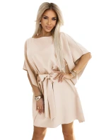 SOFIA Motýlí šaty se zavazováním v pase DARK model 21138290 - numoco SOFIA Motýlí šaty se zavazováním v pase DARK model 21138290 - numoco