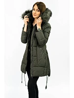 PIKOWANA DAMSKA KURTKA ZIMOWA Z KAPTUREM KHAKI model 21242036 - Libland PIKOWANA DAMSKA KURTKA ZIMOWA Z KAPTUREM KHAKI model 21242036 - Libland