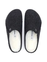 Dámské/pánské zateplené pantofle Birkenstock Anthracite wool felt narrow narrow (1015084)