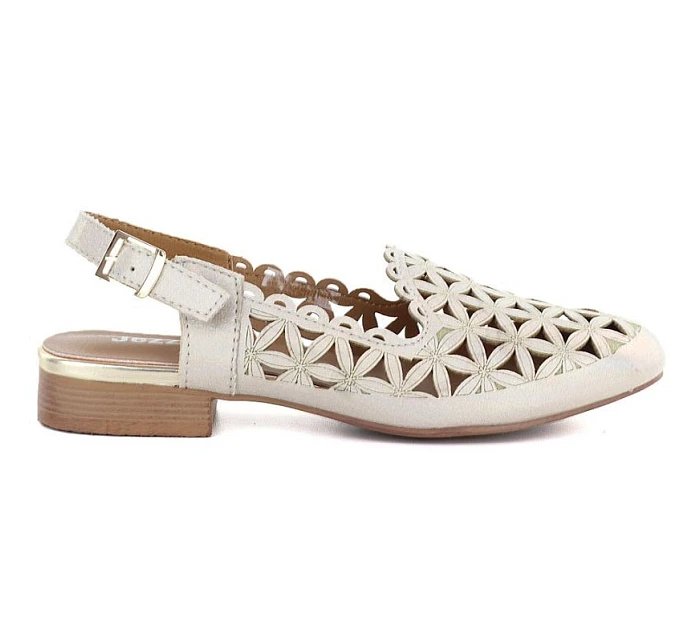 Dámské zlaté ažurové sandály na nízkém podpatku Jezzi ASA222-16