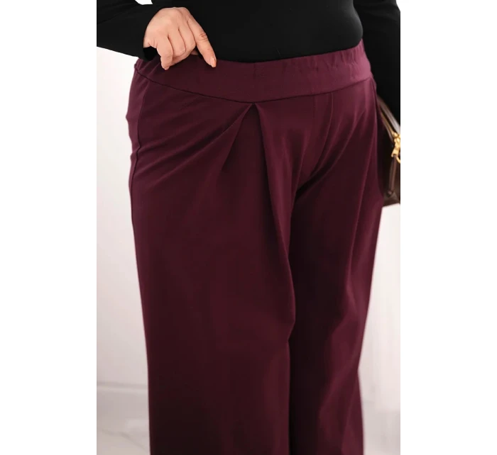 Dámské kalhoty Plus Size s širokými nohavicemi a model 21728701 - K-Fashion
