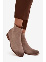 Dámské kotníkové boty na nízkém podpatku Vinceza 39961 béžové