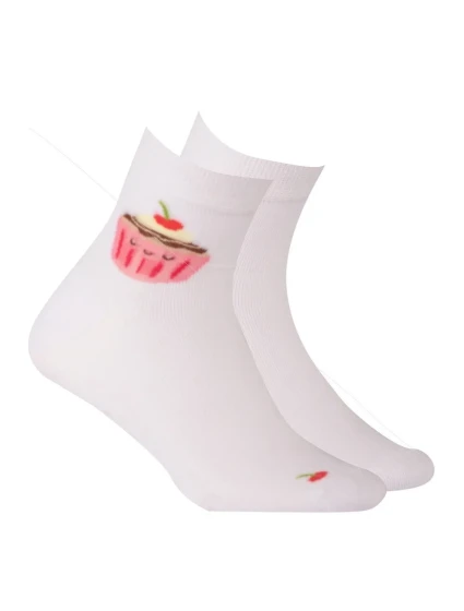 TENKÉ PONOŽKY BARVA 2-6 LET DÍVKY BÍLÁ 21-23