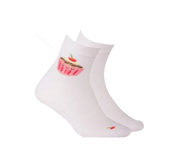 TENKÉ PONOŽKY BARVA 2-6 LET DÍVKY BÍLÁ 21-23