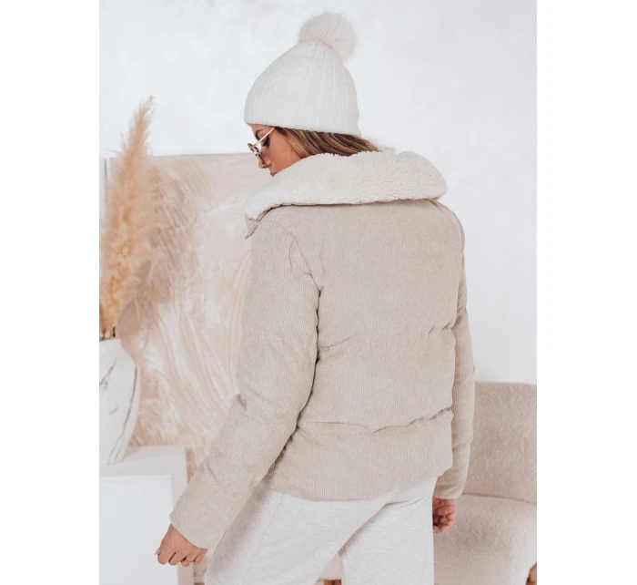 Dámská zimní manšestrová bunda TRENDYGLAM béžová FashionStreet TY4358 Dámská zimní manšestrová bunda TRENDYGLAM béžová FashionStreet TY4358