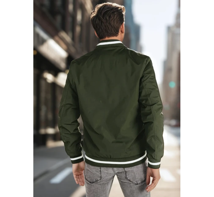 Pánská přechodná bunda bomber zelená FashionStreet TX5024 Pánská přechodná bunda bomber zelená FashionStreet TX5024
