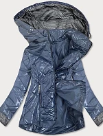 Světle modrá lesklá dámská prošívaná bunda (B9573)