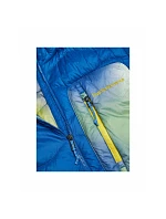 Pánská péřová bunda PEAK PERFORMANCE M Helium Aop Utility Down Hood, modrá barva