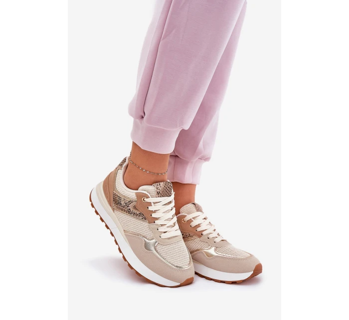 Dámské Sportovní Boty Na Platformě Zvířecí Vzor Béžové Davinara Dámské Sportovní Boty Na Platformě Zvířecí Vzor Béžové Davinara
