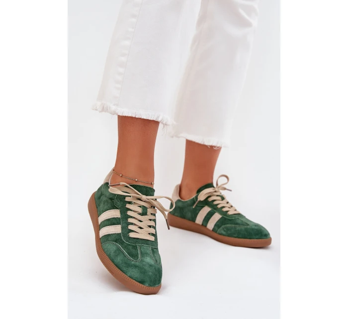 Dámské semišové tenisky zelené model 21703524 - Boto Dámské semišové tenisky zelené model 21703524 - Boto