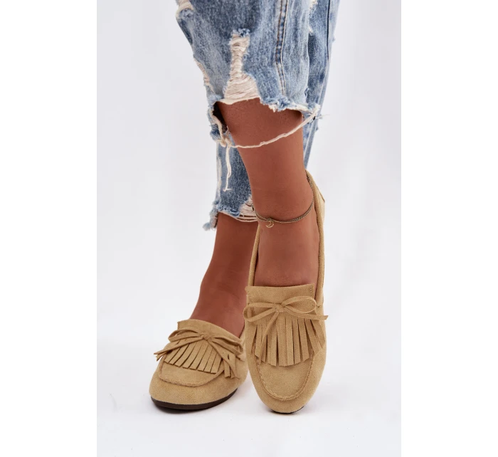 Dámské mokasíny s třásněmi Žluté model 21915094 - Boto Dámské mokasíny s třásněmi Žluté model 21915094 - Boto