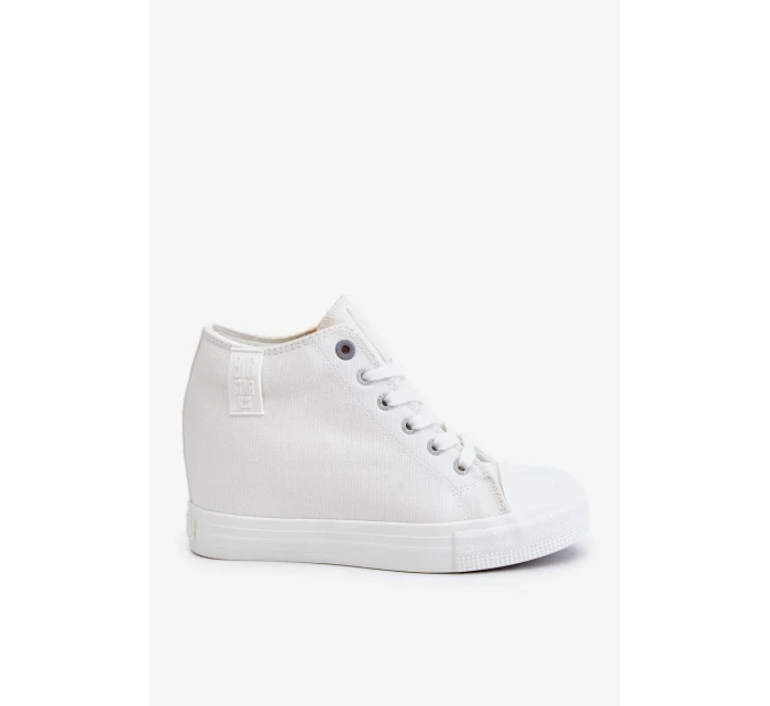 Vysoké tenisky na skrytém klínu Big Star LL274035 Bílé Vysoké tenisky na skrytém klínu Big Star LL274035 Bílé