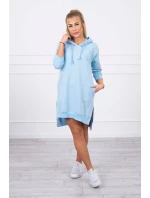 Šaty s kapucí a delšími zády modré Šaty s kapucí a delšími zády modré
