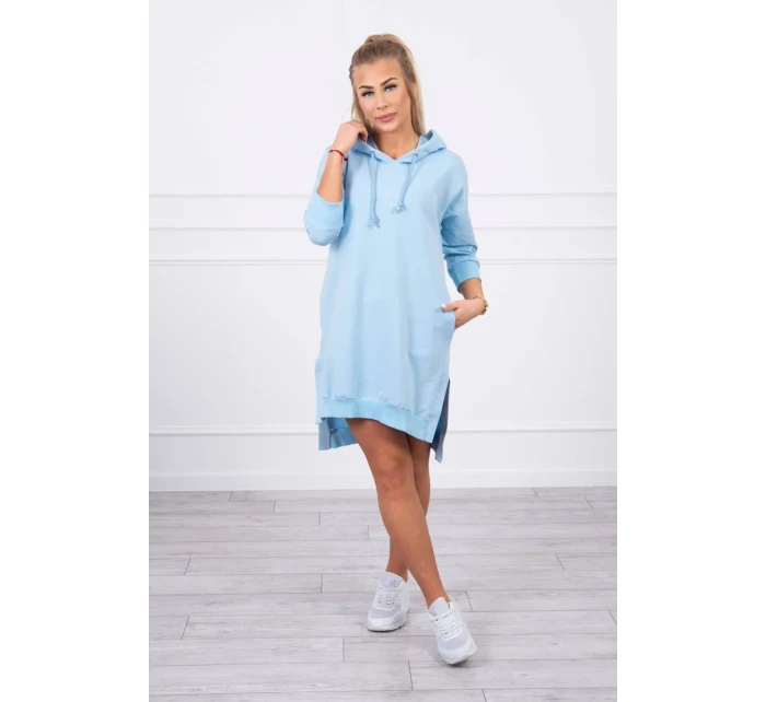 Šaty s kapucí a delšími zády modré Šaty s kapucí a delšími zády modré