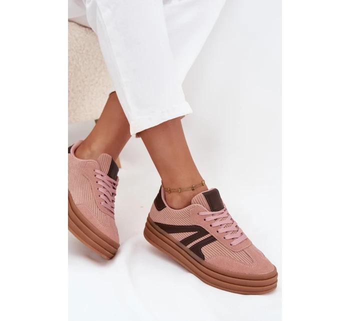 Sametové dámské tenisky na platformě Růžové Skye Sametové dámské tenisky na platformě Růžové Skye