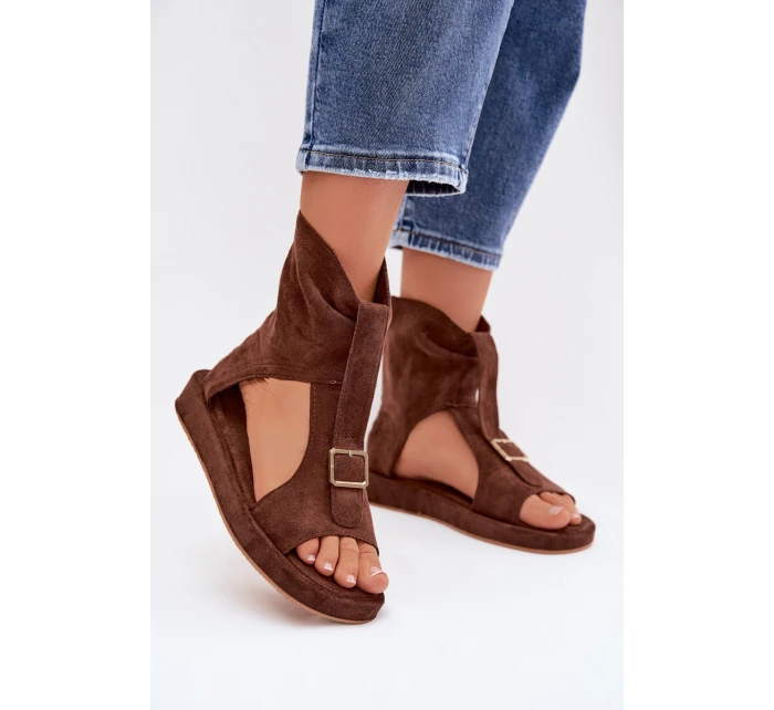 Dámské sandály s páskem čokoládové model 21943381 - Boto