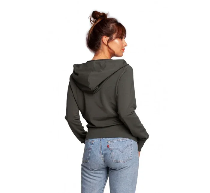 model 17636580 Zavinovací svetr s kapucí černý - BeWear