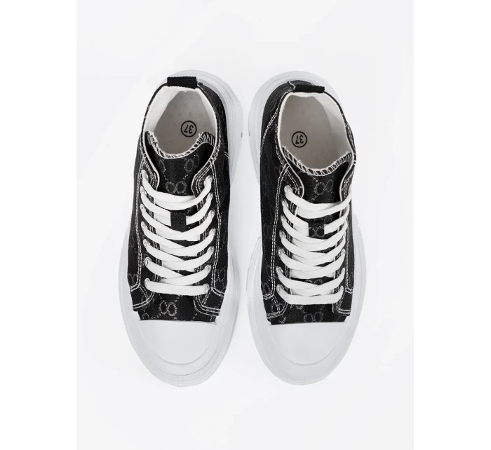 Praktické tenisky černé dámské platforma Praktické tenisky černé dámské platforma