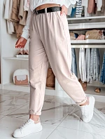Dámské tepláky chinos s páskem růžové FashionStreet UY2551
