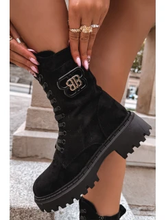 Dámské Workery s Ozdobným Zateplené Černé model 21715371 - Boto