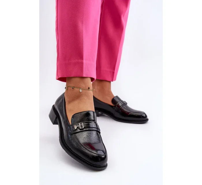 Dámské patentované černé mokasíny Nerilaja Dámské patentované černé mokasíny Nerilaja