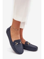 Dámské perforované mokasíny s ozdobou Kaydance – granátové