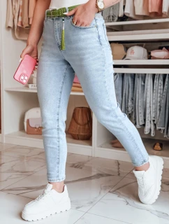 Dámské úzké džínové kalhoty s páskem FITARINKA blue FashionStreet UY2422
