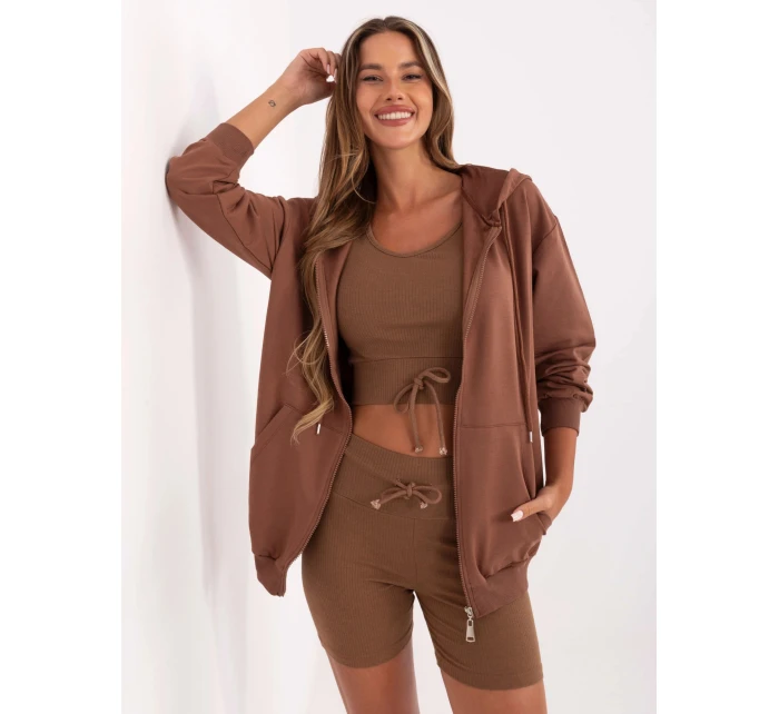 Hnědý dámský trojdílný komplet basic (7742) Hnědý dámský trojdílný komplet basic (7742)