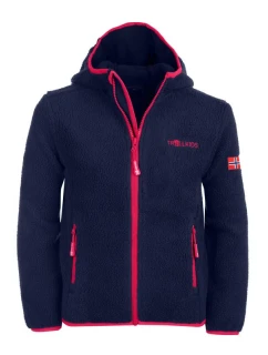 Dívčí fleecová bunda s kapucí pro dívky tmavě modrá model 21351264 - Trollkids