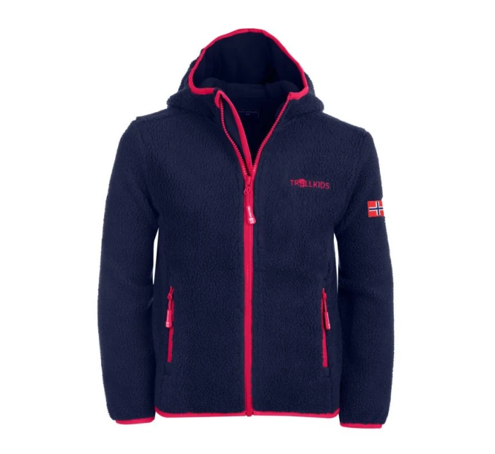 Trollkids Dívčí fleecová bunda Mandal s kapucí pro dívky tmavě modrá (358-114)