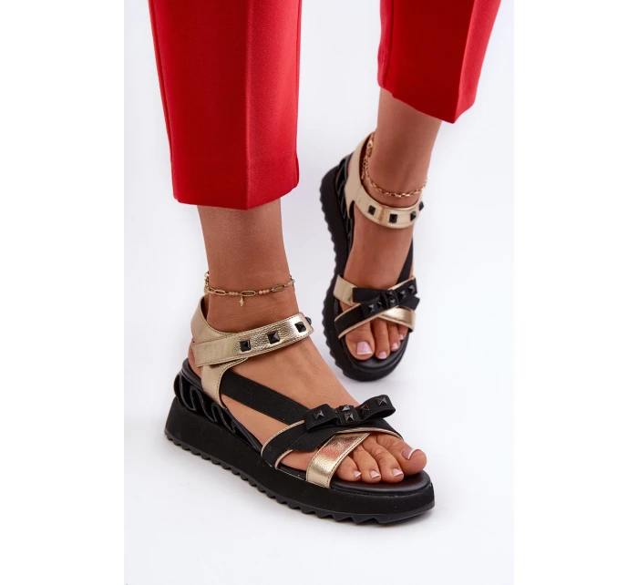 Dámské Sandály S Mašlí D&A model 21660371 Zlaté - S.Barski