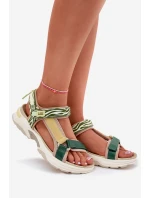 Dámské Sandály Na Suchý Zip model 21694720 Zelené - D.Franklin