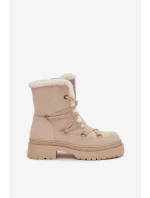 Dámské sněhule s kožíškem Béžové Irmara Dámské sněhule s kožíškem Béžové Irmara