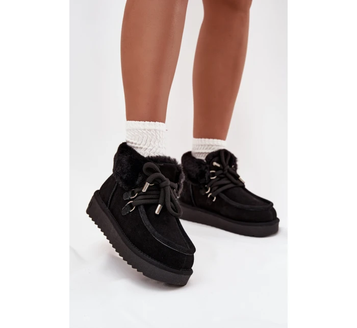 Dámské sněhule D.Franklin z přírodního semiše – černé Dámské sněhule D.Franklin z přírodního semiše – černé