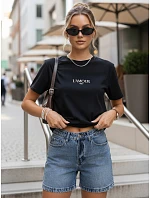Dámské tričko oversize s výšivkou PARISSTEN černá FashionStreet RY2885