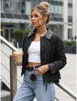 Dámská přechodná prošívaná bunda černá FashionStreet TY5622 Dámská přechodná prošívaná bunda černá FashionStreet TY5622