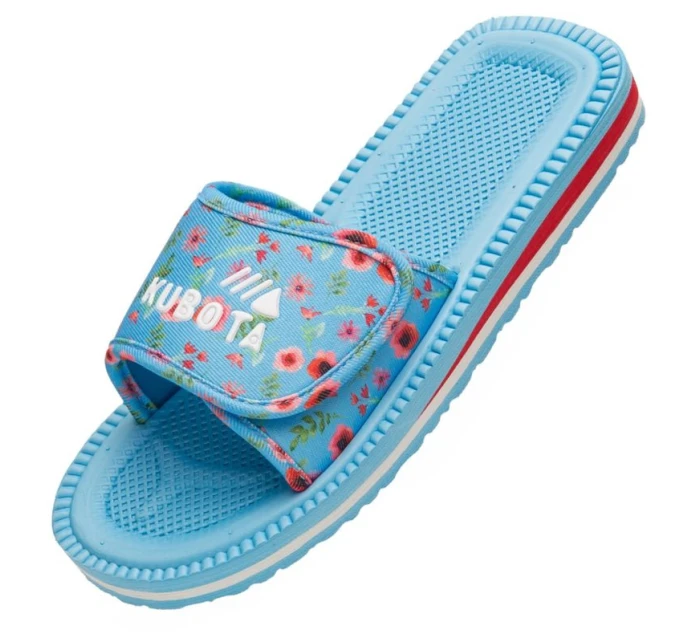 Klapky na suchý zip Kubota vícebarevné květinové modré K25SS-100-001-14-1