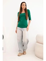 Halenka s kulatým výstřihem tmavě zelená