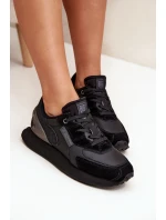 Kožené Dámské Tenisky Big Star OO274562 Hi-Poly System Černé Kožené Dámské Tenisky Big Star OO274562 Hi-Poly System Černé