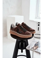 Dámské tenisky model 22069643 na platformě hnědé - VINCEZA