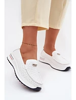 Dámské Mokasyny Z Přírodní Kůže Bílé Demela